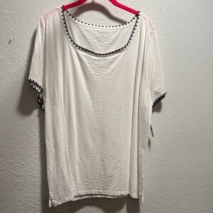 Talbots White Short Sleeve Top